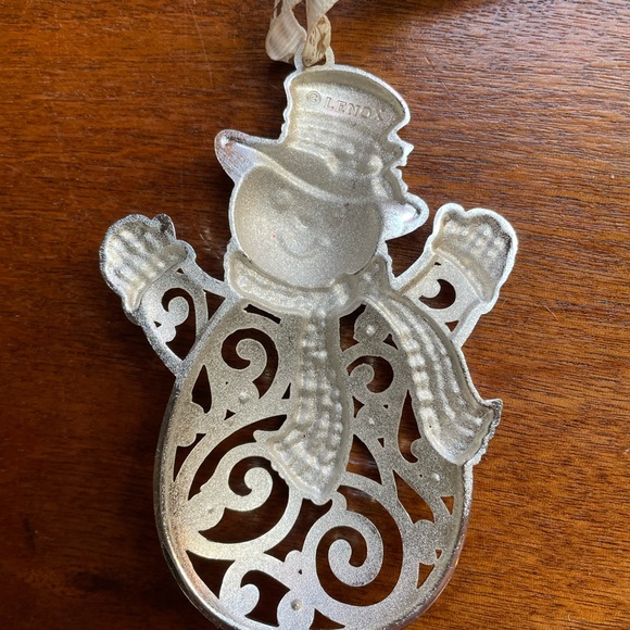 Lenox Silver Plate Snowman Multi-Colored Gems Christmas Ornament - Picture 5 of 7